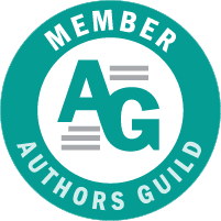 Circular badge with the text 'Member Authors Guild' and the initials 'AG' in the center, featuring a teal background.